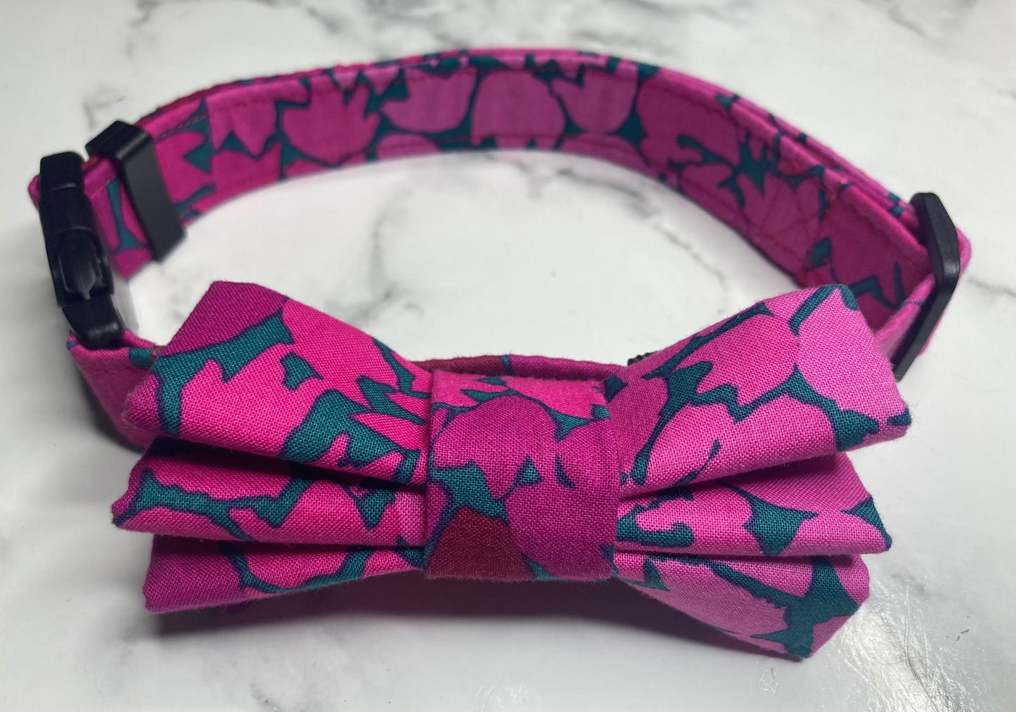 Ombre pink dog collar, handmade, adjustable, cute pet collar, designer fabric, matching dog accessories