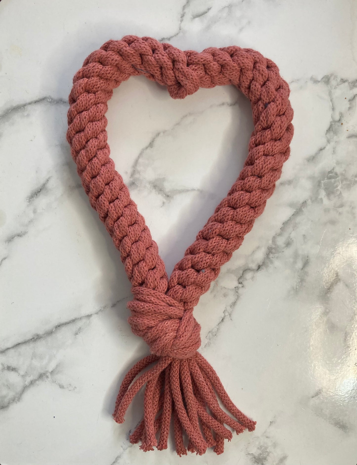 Dog heart tug toy, recycled, eco-friendly, handmade dog toy, pull toy, puppy teething toy