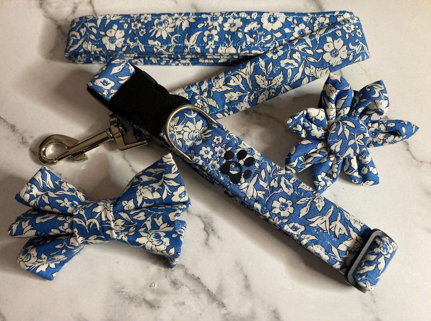 Blue Liberty Dog Collar Flower: Pet Collar Accessory