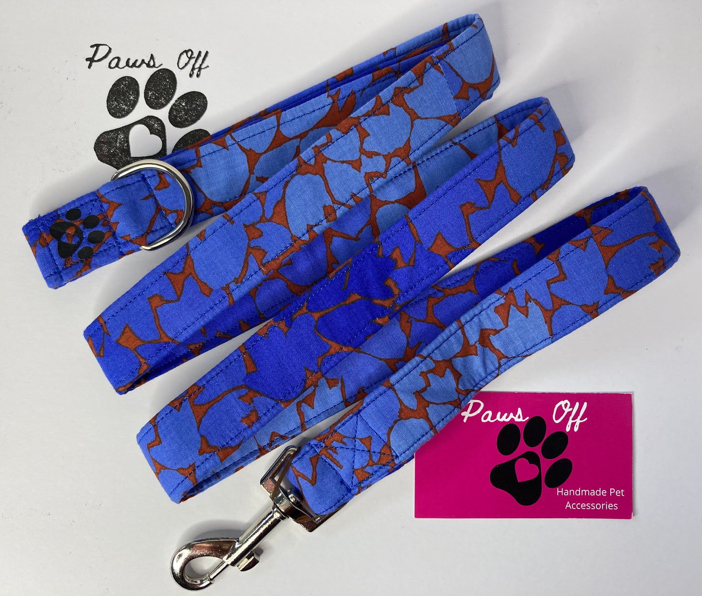 Ombre leaf handmade fabric dog lead.