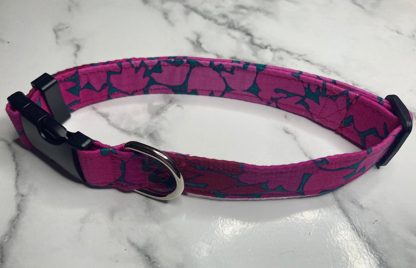 Ombre pink dog collar, handmade, adjustable, cute pet collar, designer fabric, matching dog accessories
