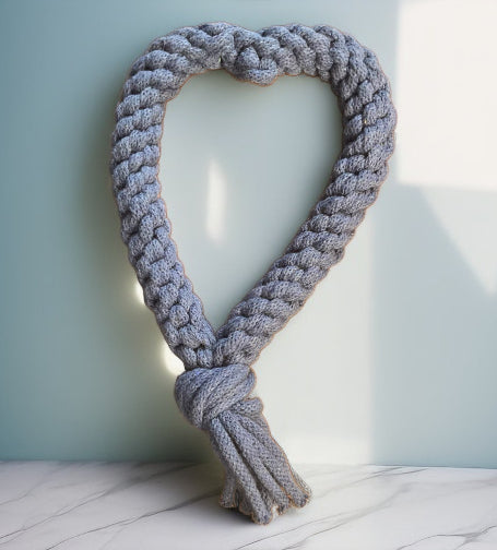 Dog heart tug toy, recycled, eco-friendly, handmade dog toy, pull toy, puppy teething toy
