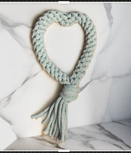 Dog heart tug toy, recycled, eco-friendly, handmade dog toy, pull toy, puppy teething toy