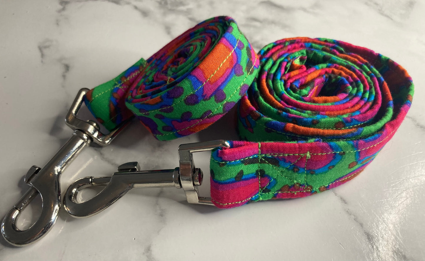 Bright dog lead, handmade dog lead, cute dog lead, dog lead, matching dog lead, handmade dog accessories
