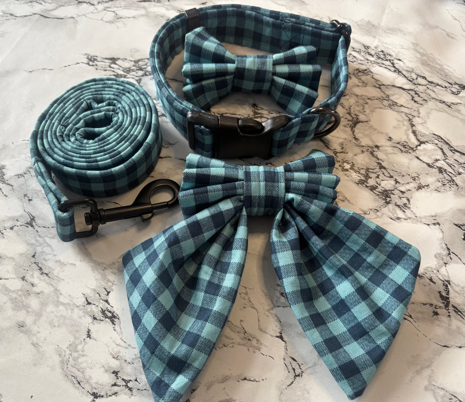 Navy & Teal Dog Accessories Collection
