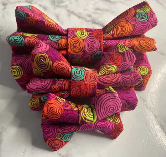 Swirl dog bow tie, handmade pet bow tie, designer fabric, matching dog accessories