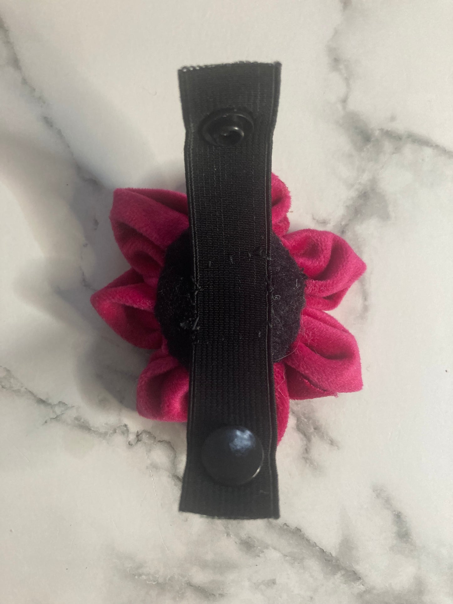 Pink Velvet Dog Collar Flower – Handmade Luxury Dog Accessory