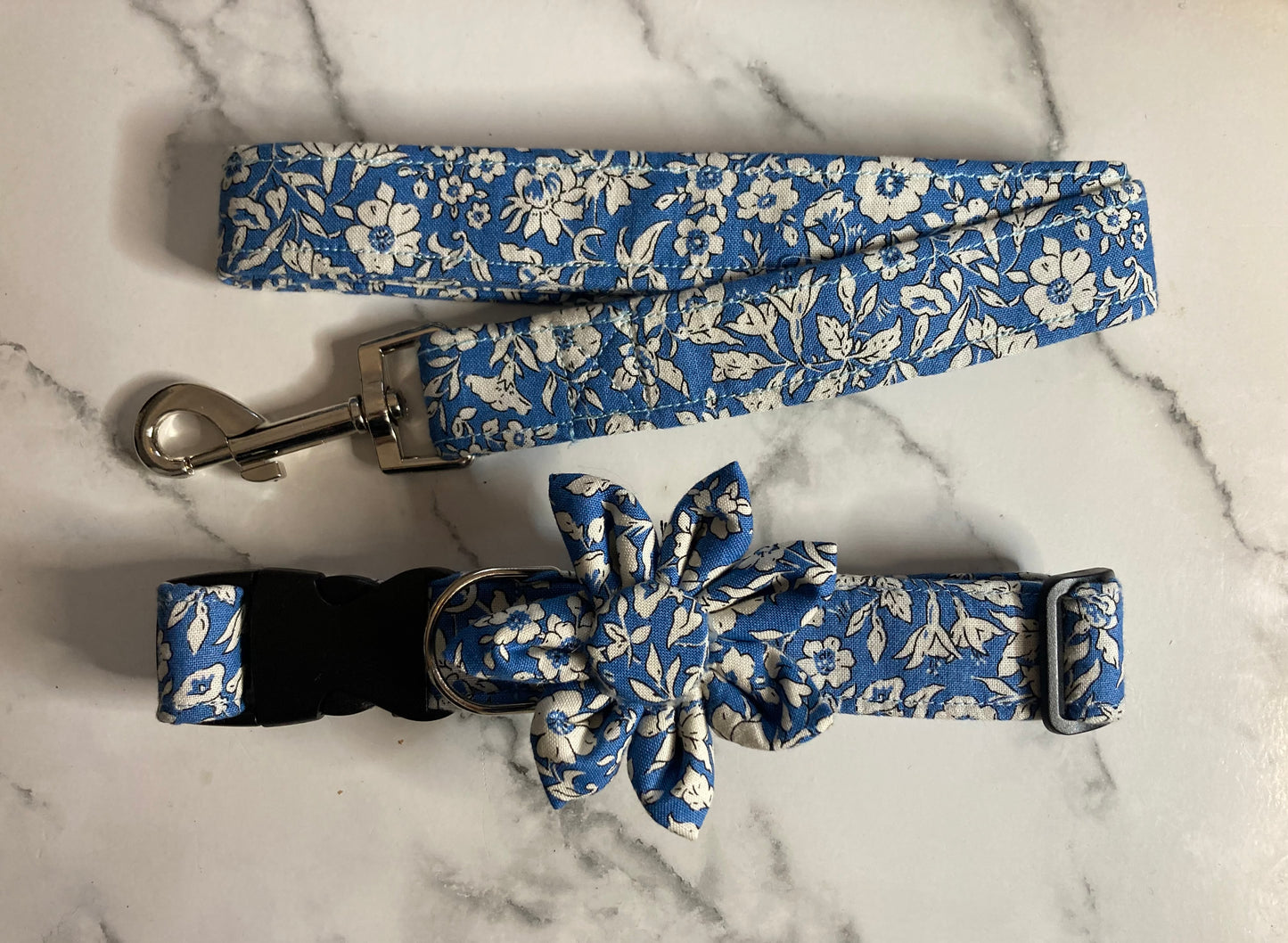 Blue Liberty Dog Collar Flower: Pet Collar Accessory