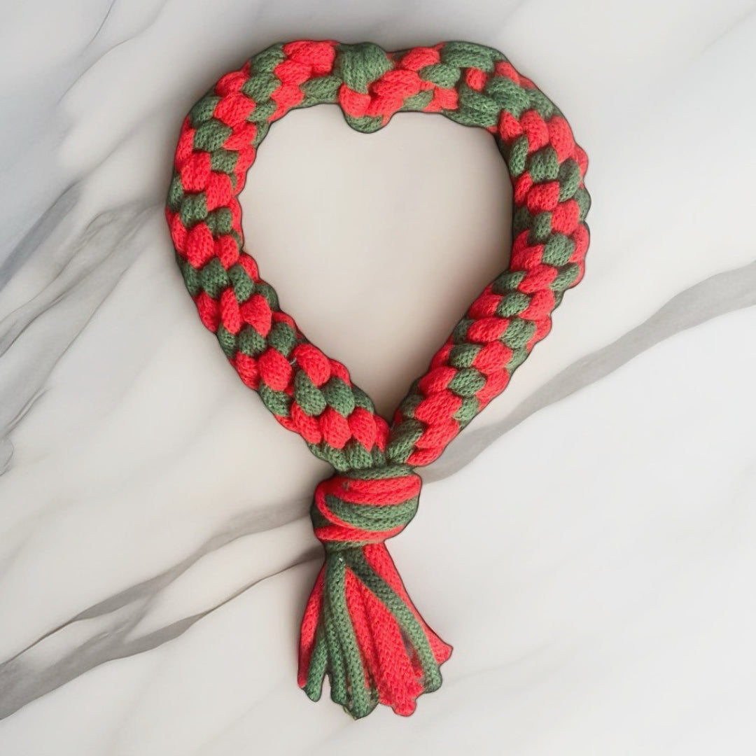Handmade Christmas Dog Pull Toy Range: Recycled Cotton Tug Toy, Teething Toy