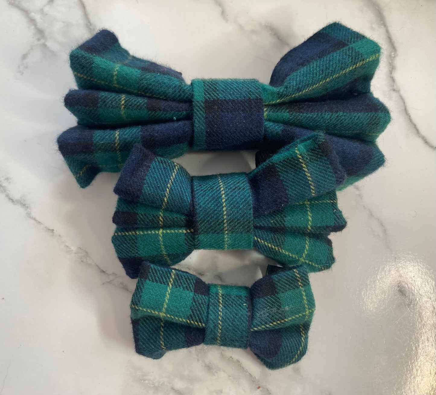 Green tartan dog collar collection, handmade collar, lead & bow tie, adjustable pet collar set, matching dog accessories,