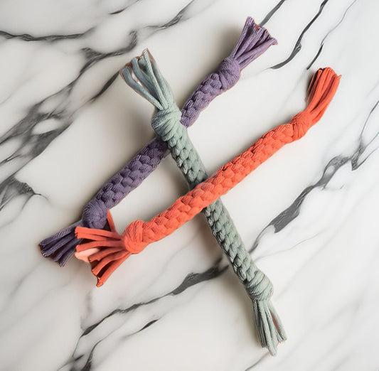 Dog tug toy, recycled, eco-friendly, handmade dog toy, pull toy, puppy teething toy