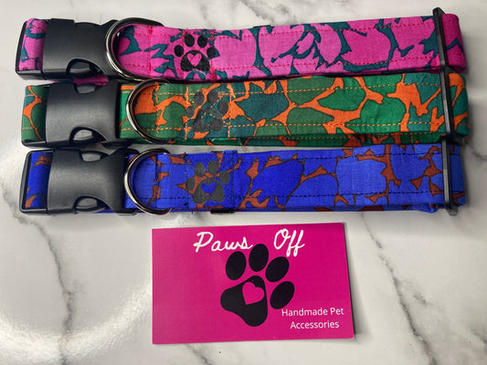 Ombre leaf dog collar, handmade personalised dog collar, adjustable dog collar, dog accessories set, matching lead, matching bow tie,bandana