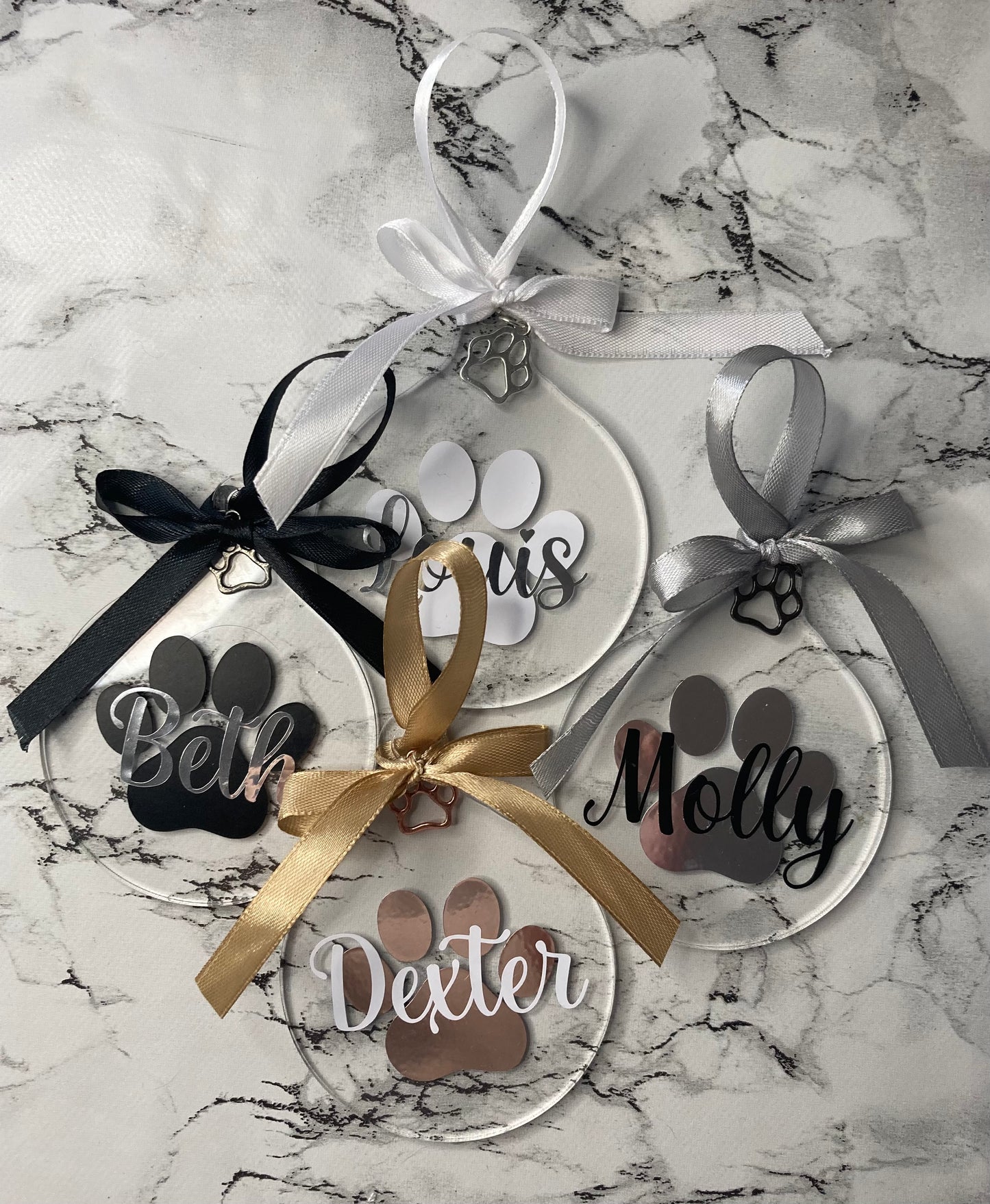 Personalised Dog Christmas Bauble: Handmade Paw Print Ornament