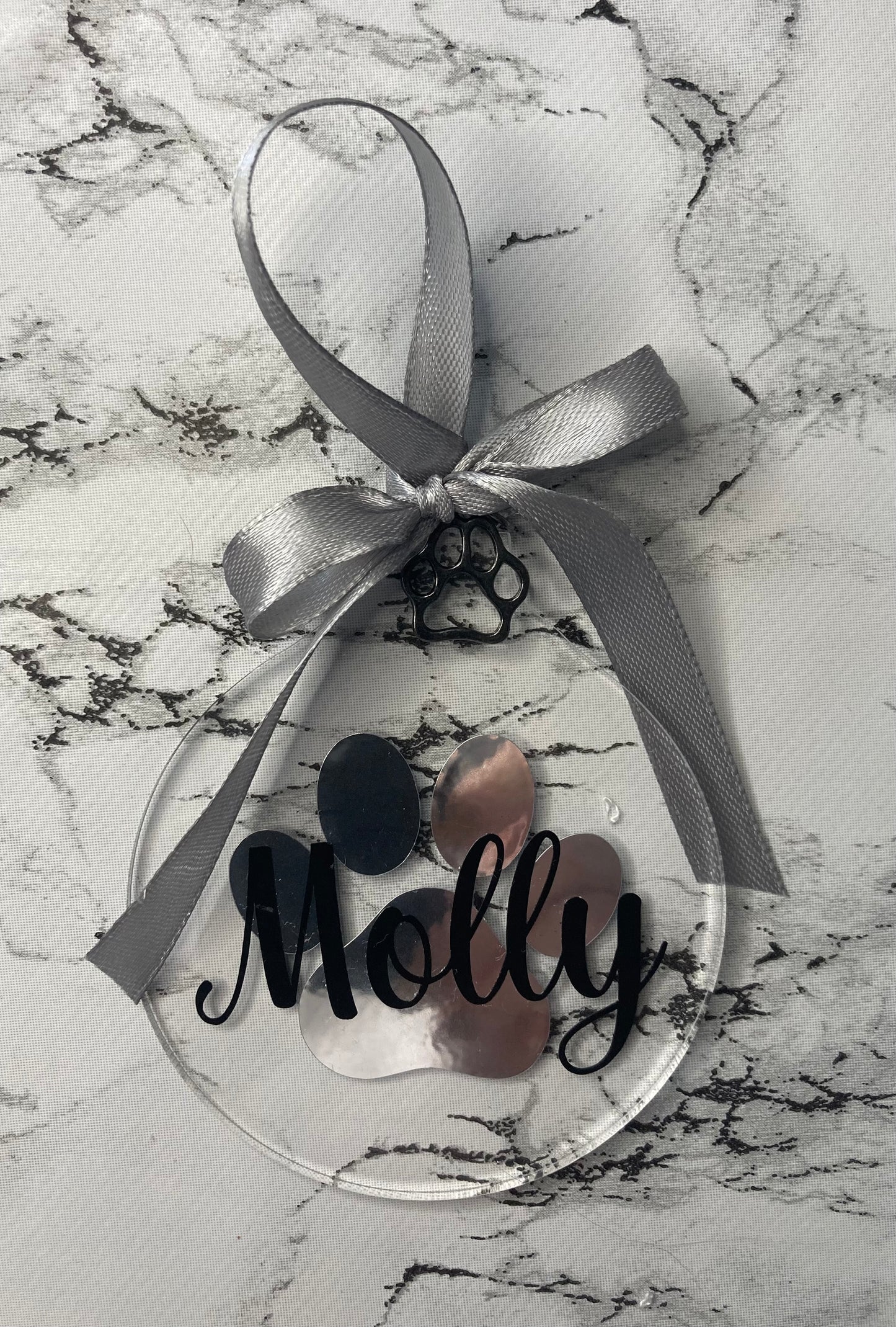 Personalised Dog Christmas Bauble: Handmade Paw Print Ornament