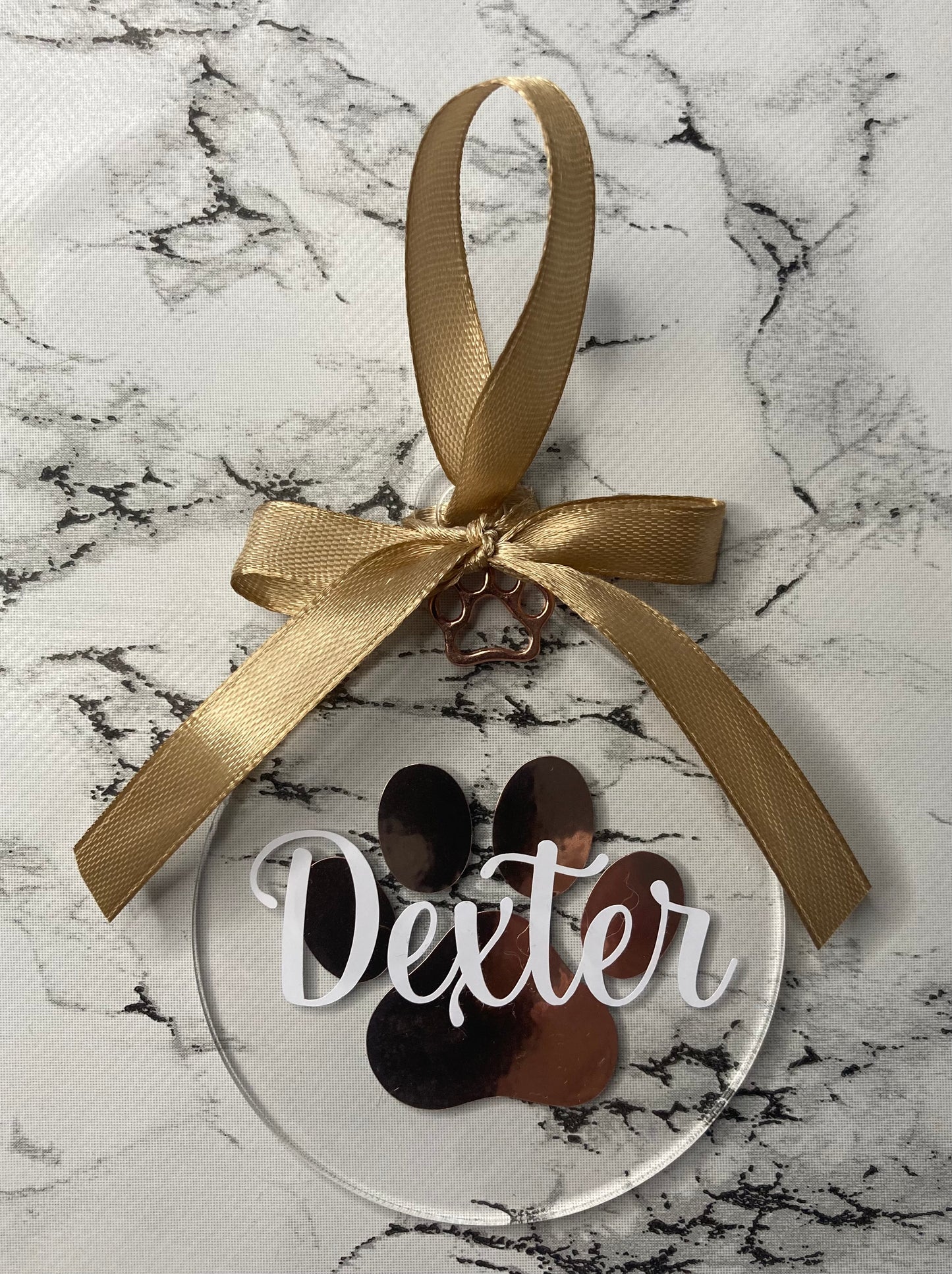 Personalised Dog Christmas Bauble: Handmade Paw Print Ornament