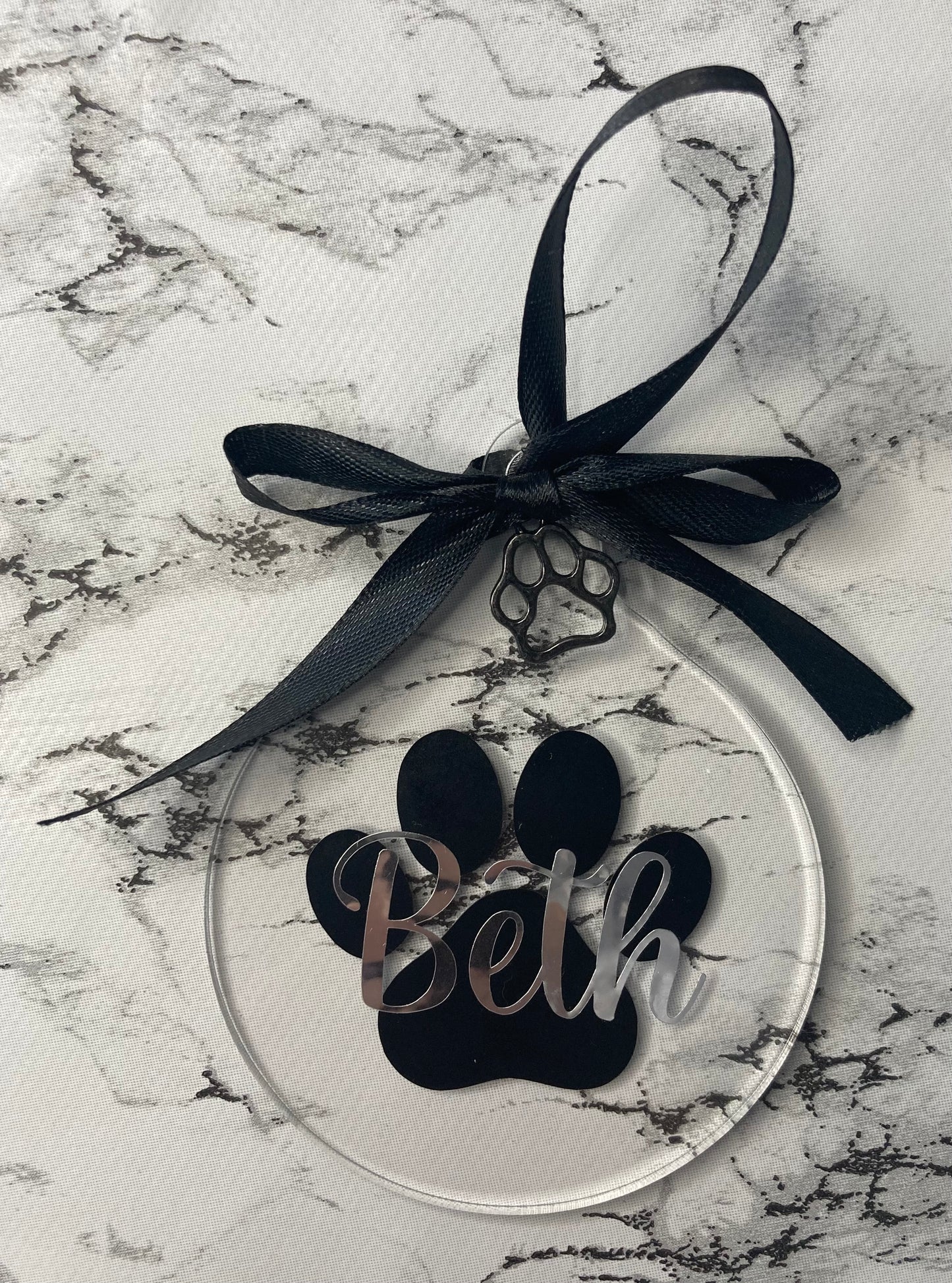 Personalised Dog Christmas Bauble: Handmade Paw Print Ornament