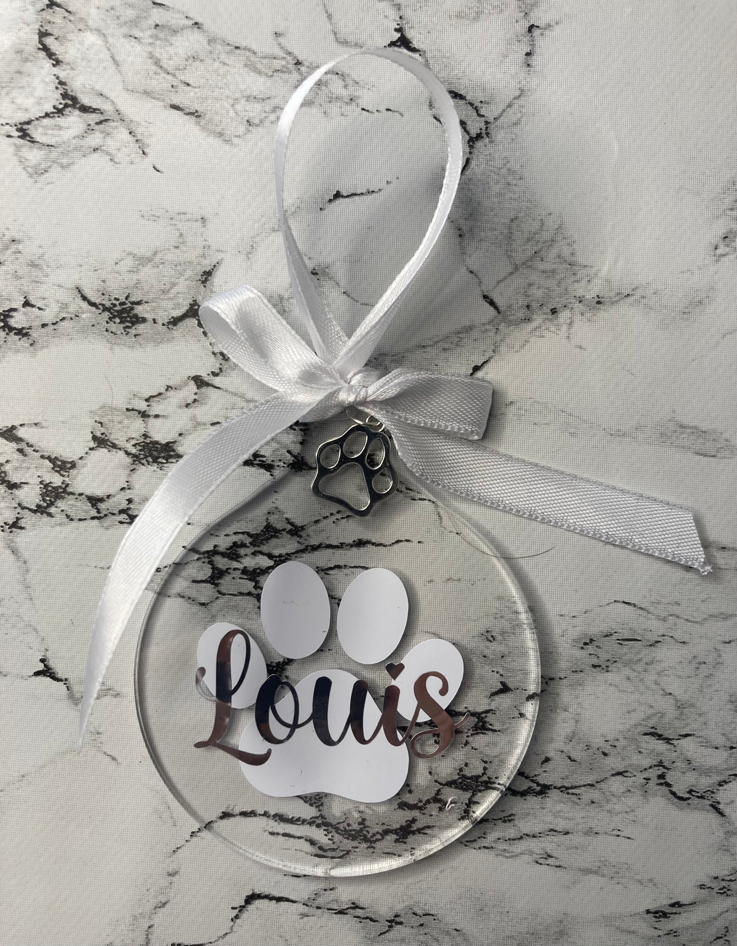 Personalised Dog Christmas Bauble: Handmade Paw Print Ornament