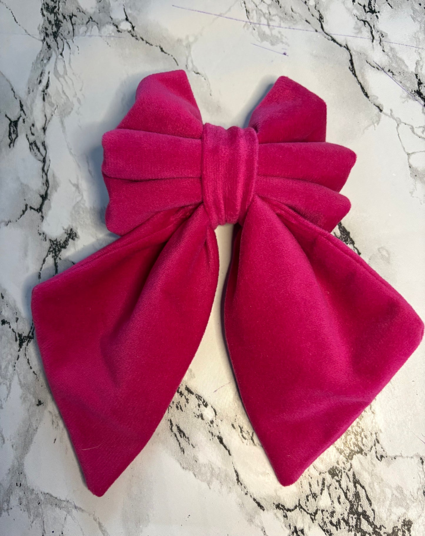 Red Velvet Dog Sailor Bow Tie – Handmade Luxury Velvet Sailor Bow