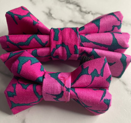 Ombre pink bow tie, handmade pet bow tie, designer fabric, matching dog accessories