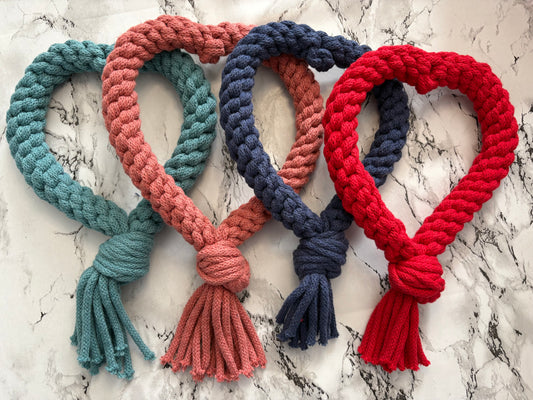 Eco-Friendly Dog Heart Tug Toy-Recycled Cotton Pull Toy