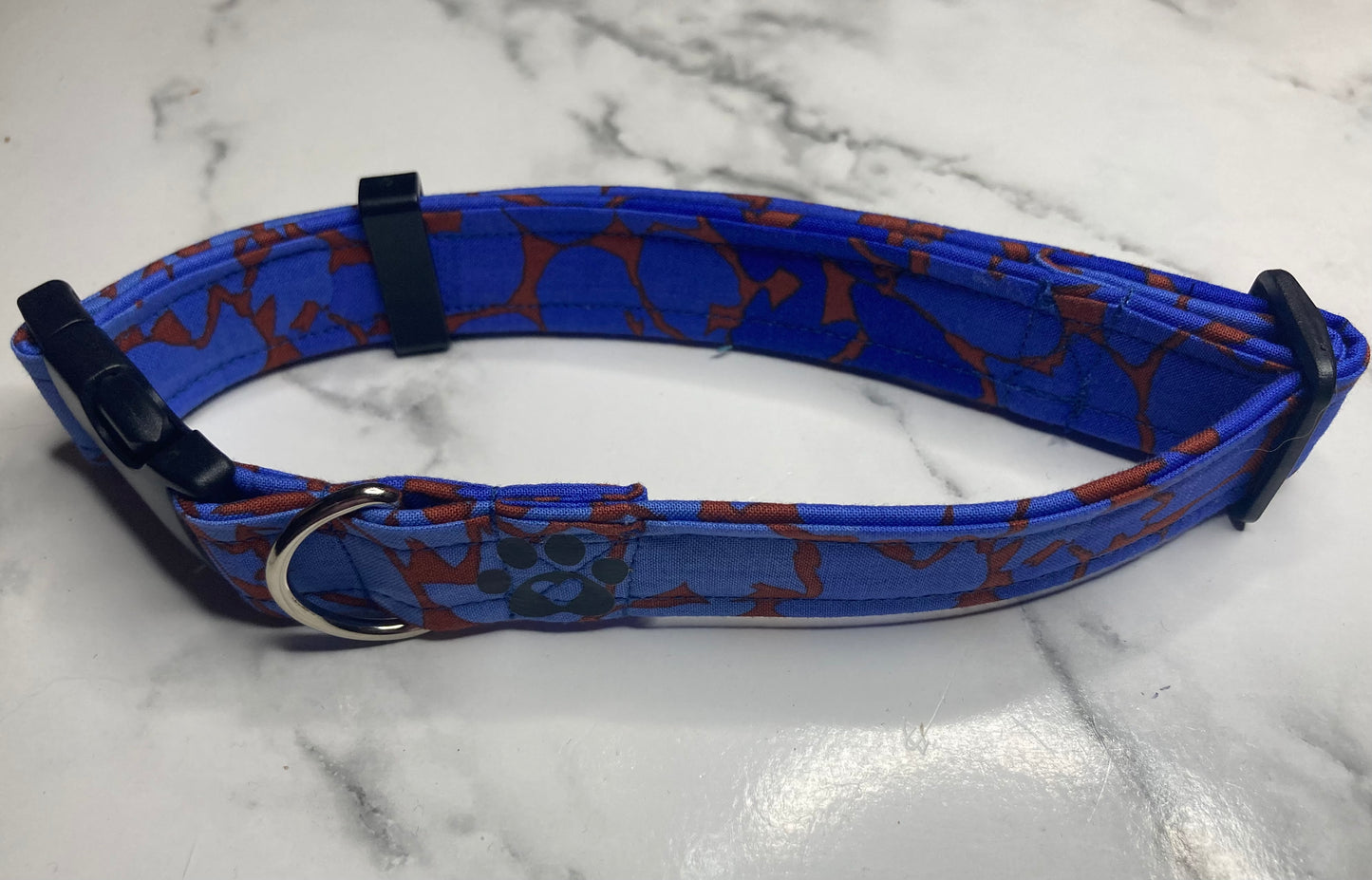 Ombre leaf blue adjustable dog collar, handmade dog collar, matching dog accessories