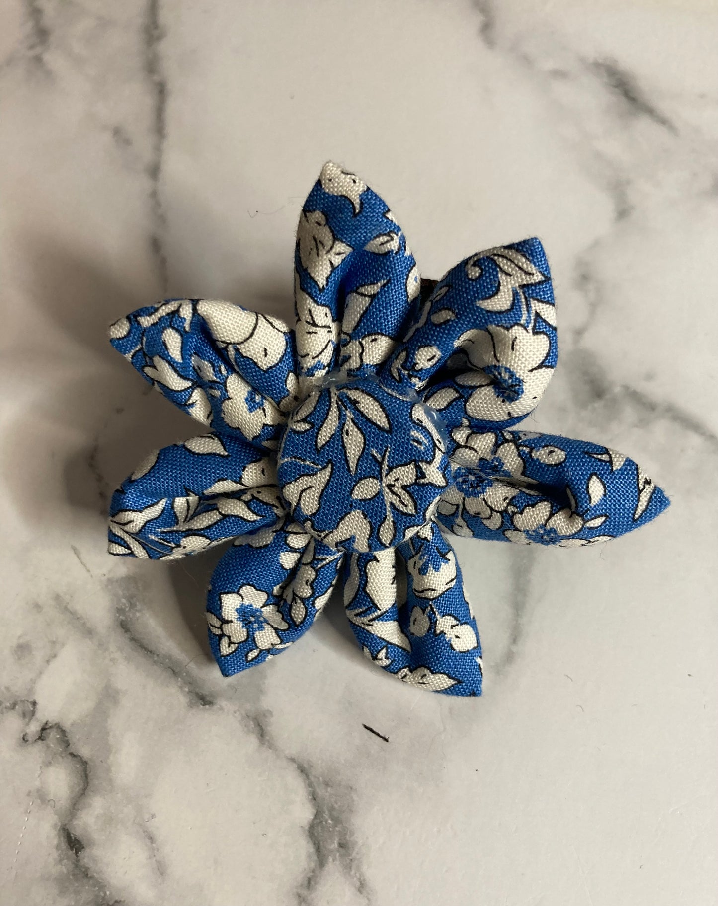 Blue Liberty Dog Collar Flower: Pet Collar Accessory