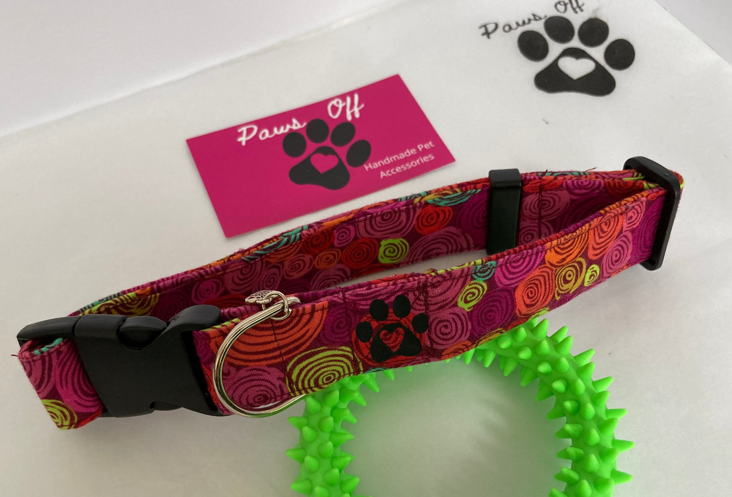 Modern Swirl Fabric Handmade Personalised Adjustable Dog Collar set and matching Lead, Bow Ties and Bandanas