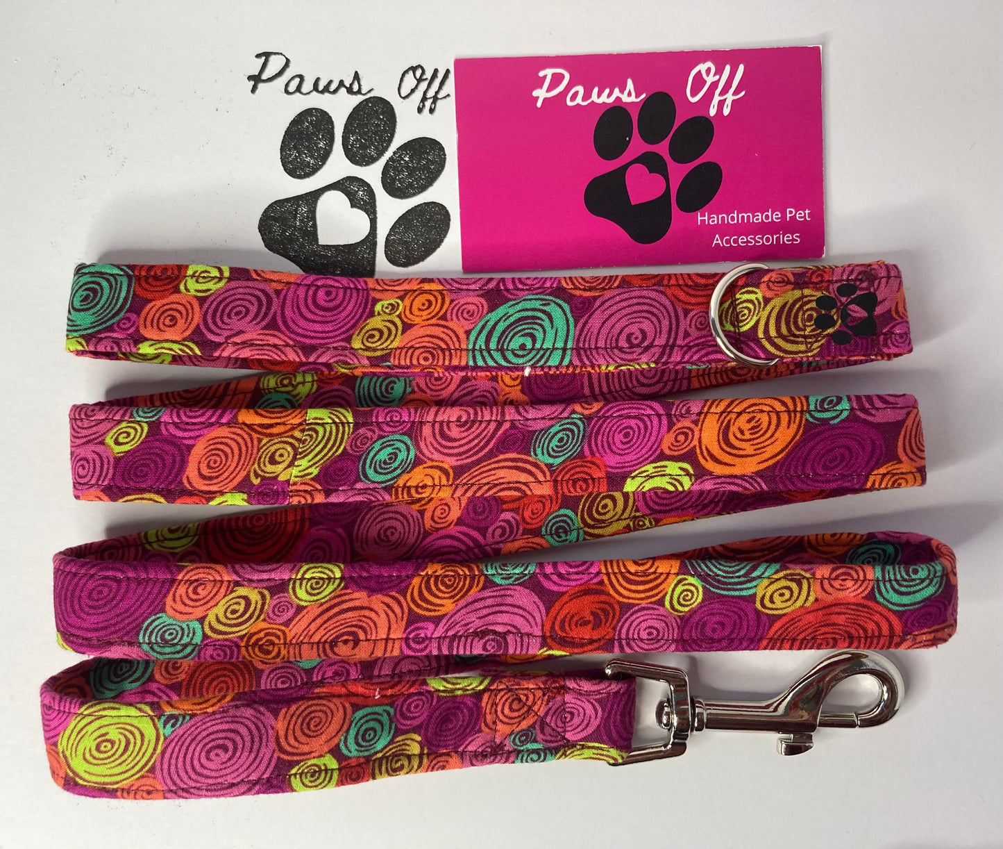 Modern Swirl Fabric Handmade Personalised Adjustable Dog Collar set and matching Lead, Bow Ties and Bandanas