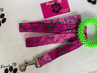 Ombre Leaf Pink Handmade Personalised Dog Collar set, adjustable collar, matching Leads, Bow Ties and Bandanas