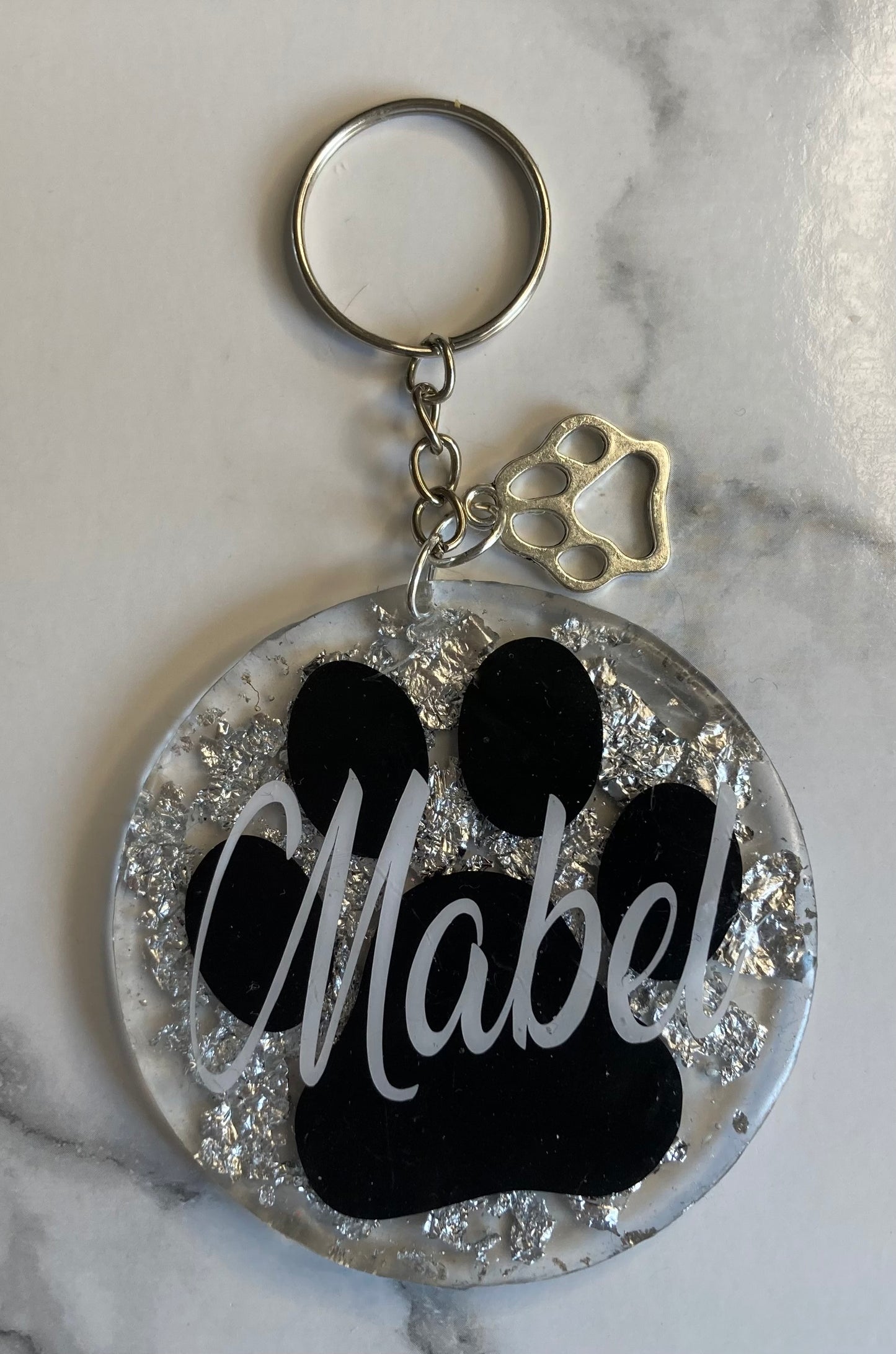 Personalised dog paw print keyring, memory keyring, dog dad gift, dog mum gift