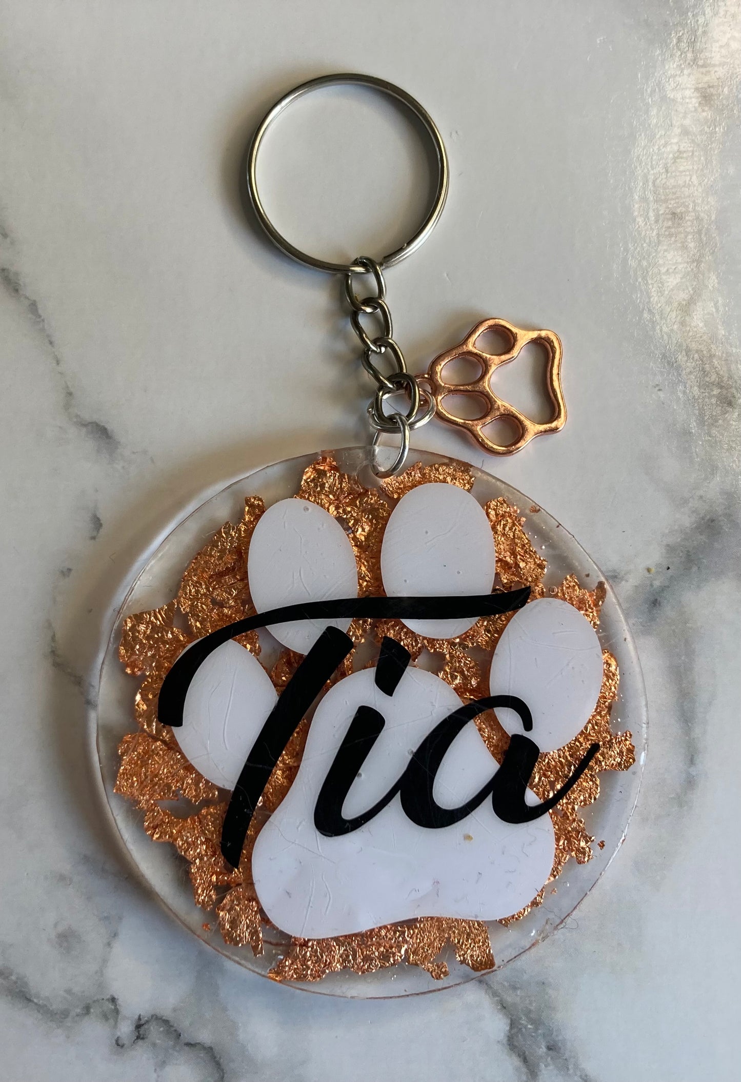 Personalised dog paw print keyring, memory keyring, dog dad gift, dog mum gift